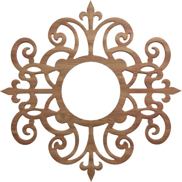 Ekena Millwork Dijon Wood Fretwork Pierced Ceiling Medallion, Walnut, 18"OD x 5 7/8"ID x 1/4"T CMWP18X18X0250DIWA - main